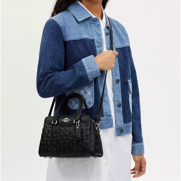 NWT COACH Mini Darcie Carryall With Signature Leather - Picture 7 of 9